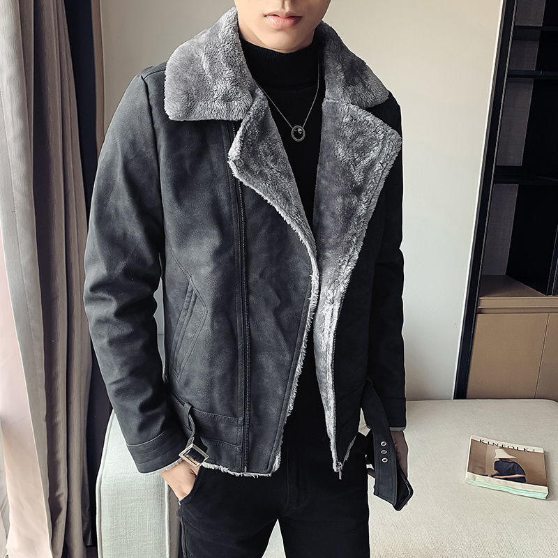 

New 2021 Autumn-winter Style More Cotton-quilted Leather Clothing Male Youth R7T0, Black