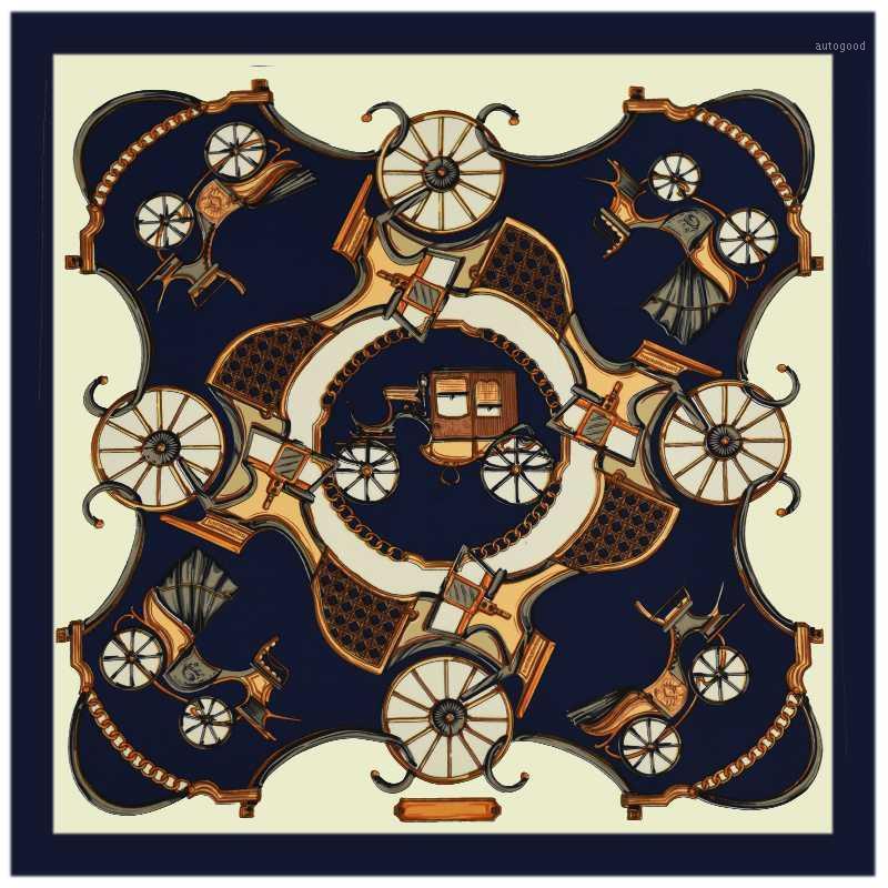 

Scarves 100% Silk Scarf Women Euro Royal Horse Carriage Wrap Foulard Square Female Bandana Lady Gift1