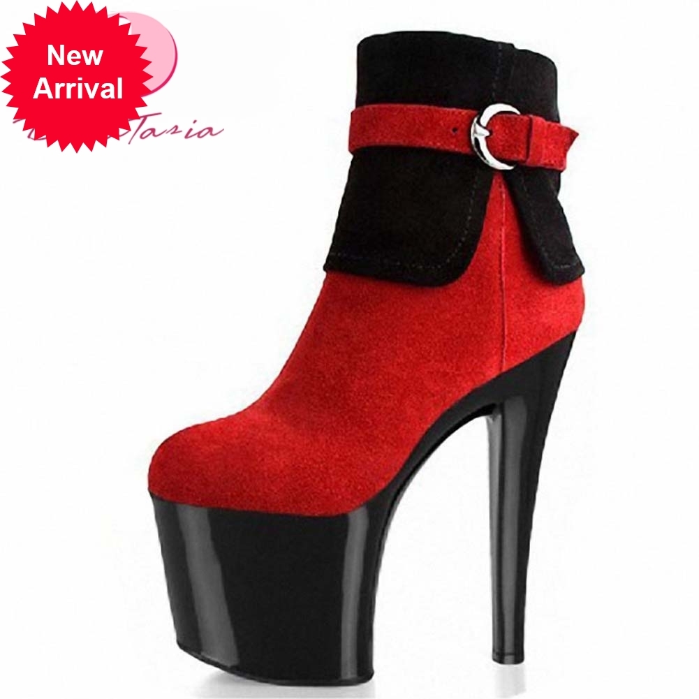 

2021 The New More Size 35-46 Ladies Flack Ankle Fashion Boots Extreme High Heels Feminine Sexy Women's Shoes Nydu, Black
