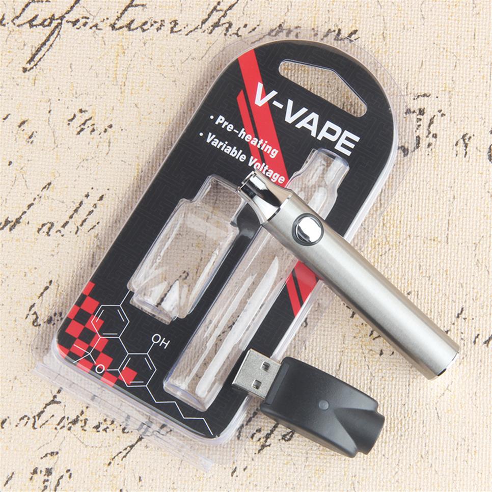 

2018 Newest V-VAPE LO Preheat VV Battery Blister Kit 650mAh Variable Voltage With USB Charger For 510 Wax Thick Oil Pre Heating Cartridgea14