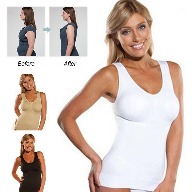 

New Women Slimming Tank Tops Bodybuilding Fitness Tanks Sleeveless Tummy Control Seamless Vest Woman Sportswear Gym Workout Tops1, White