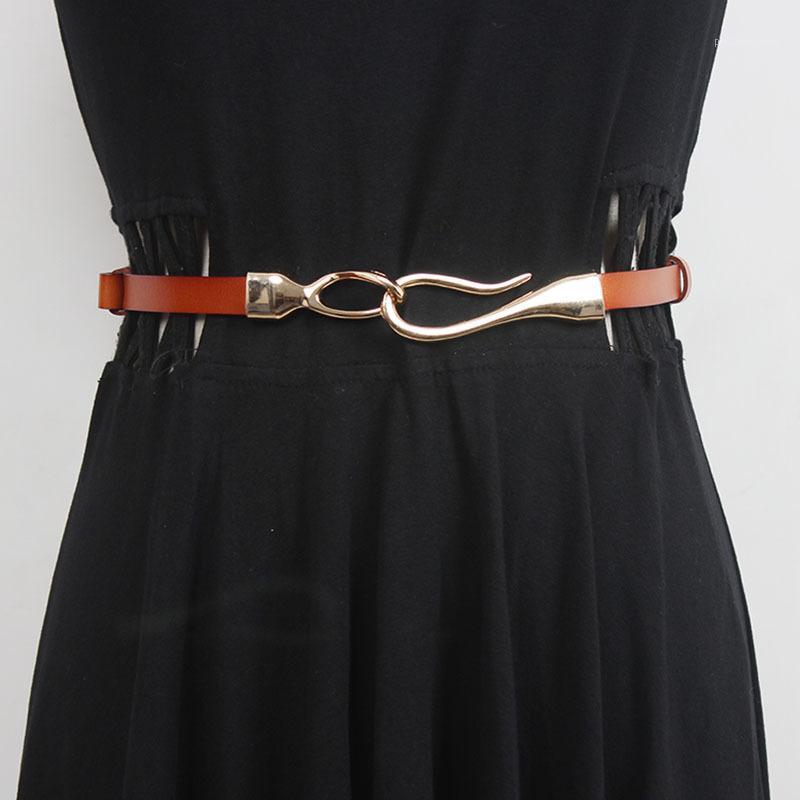 

Belts SeeBeautiful Adjustable Length PU Leather Waist Belt Girdle Metal Buckle All Match Fashion 2022 Spring Summer Women E340, Black;brown