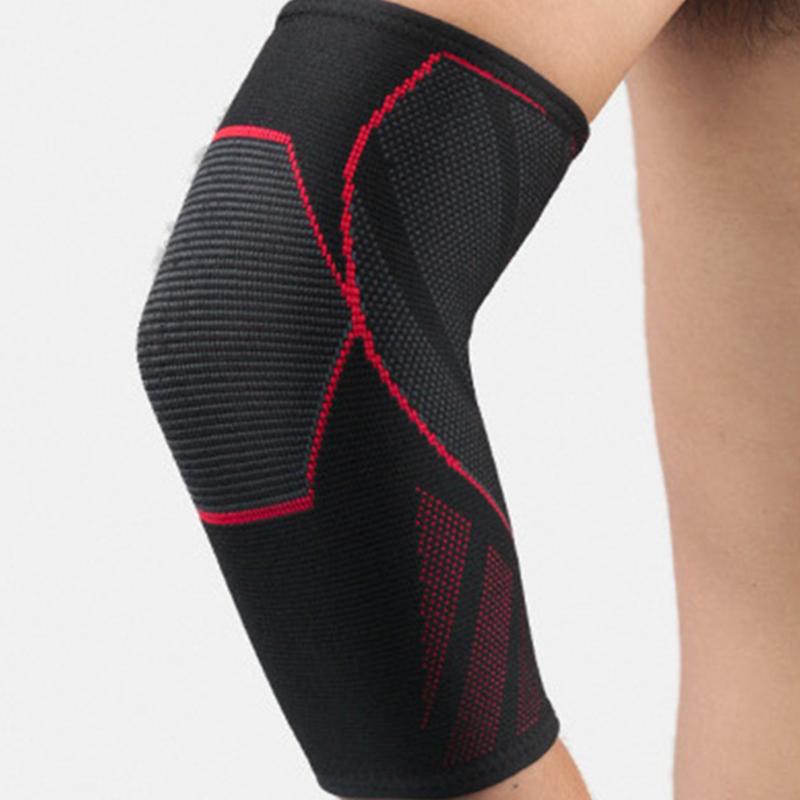 

1pc Knitting Basketball Compression Anti Slip Arm Protector Elastic Sports Elbow Pads Breathable Guard Sleeve Warm Joint Pain, Black grey