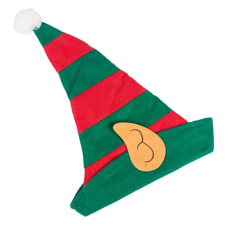 

2020 New Arrival Non-Woven Fabrics Hat Red and Green Striped Christmas Hat Cute And Soft Cozy Product1