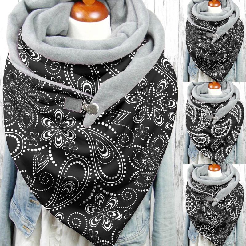 

Fashion Winter Scarves Buckle Print Scarf Shawl Bib Unisex Scarves Soft Wrap Casual Warm Grey Scarf accesorios mujer 2020, Blue;gray