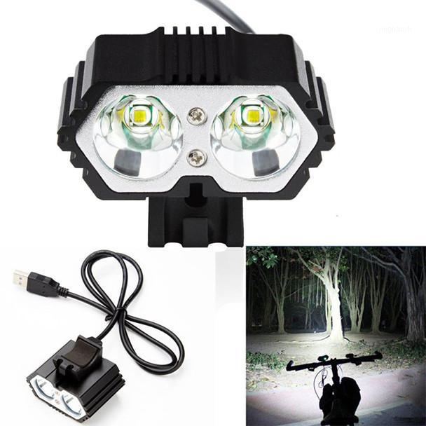 

6000LM 2 x XML T6 LED 3 Modes Bicycle Lamp Adjustable Brightness Bike Headlight Cycling Safe Riding Torch #YL51