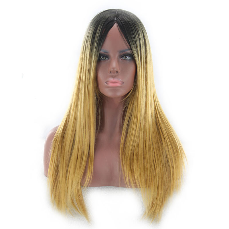 

26~28 inches Straight Synthetic Wig That Look Real Simulation Human Remy Hair Wigs perruques de cheveux humains For Black Women C0230, A003