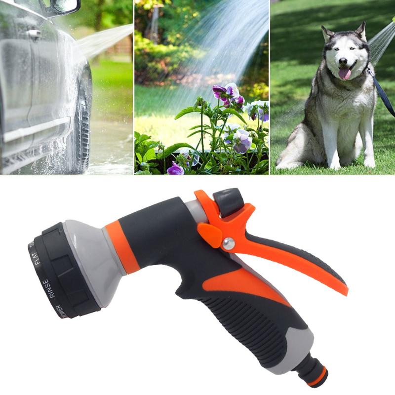 

8 Patterns Water Nozzle Head Gun Hose Sprayer Household Garden Spray Auto Car Washing Home Water Sprayer Nozzle Sprinkle Tools, As pic