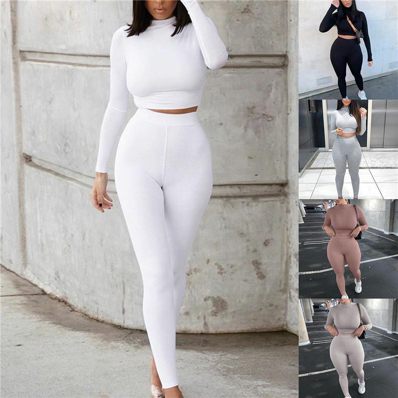 

Women Seamless Yoga Set Fitness Sports Suits GYM Cloth Yoga Long Sleeve Shirts High Waist Running Leggings Workout Pants Shirts, Khaki