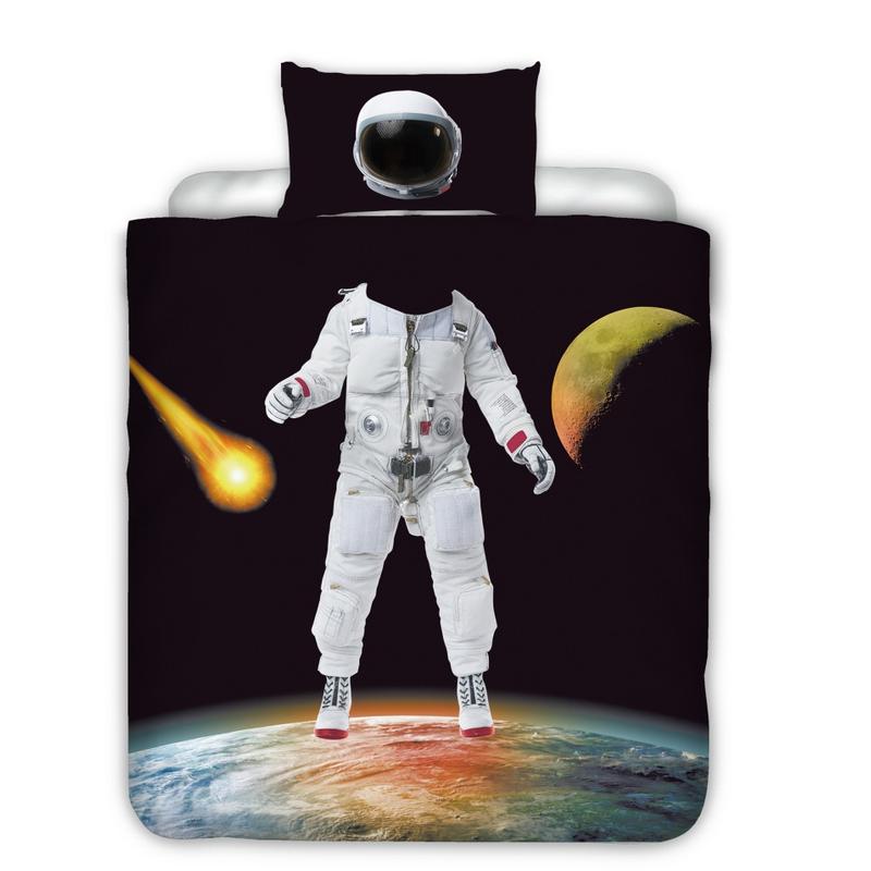 

Space Man Children Kids Single Double Bedding Set -1 Duvet Cover  Size -1 Pillowcase, Black