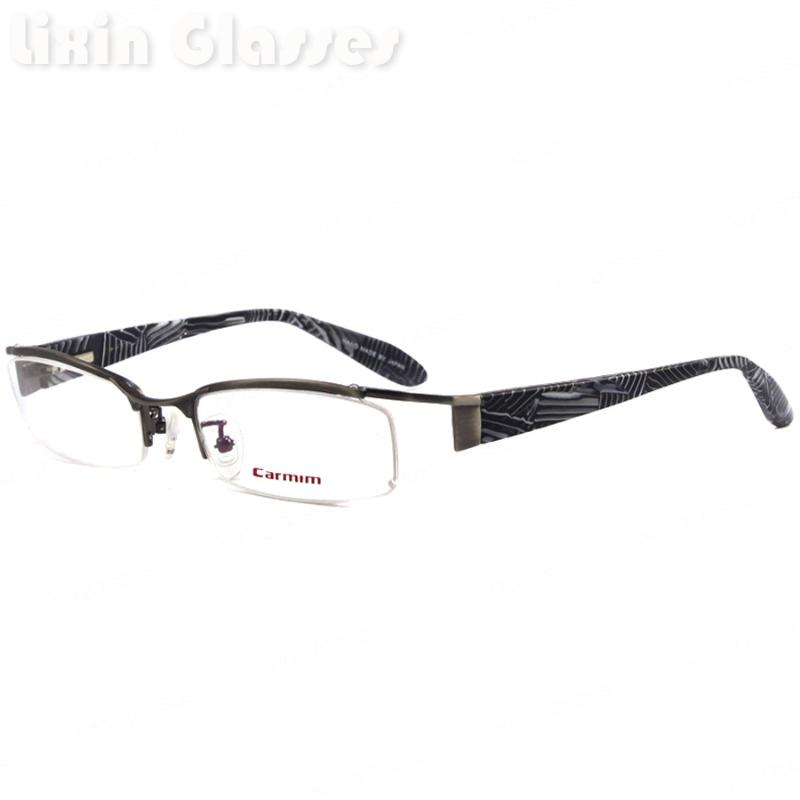 

Eyeglasses New High Quality Men Stainless Steel Spring Hinge Gray clean lens Optical Glasses Frame Fashion Eyewear S7155 C3