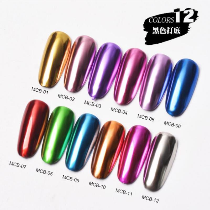 

Nail Mirror Powder Box Rose Gold Champagne Gloss Nail Polish Art Decoration Glitter Pigment Powder Manicure Effect T1751