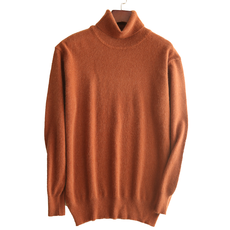

2021 Men Sweaters 100% Cashmere and Wool Knitted Pullovers New Fashion Turtleneck Woolen Soft Man Jumpers Free Shipping Ppw6, Light grey