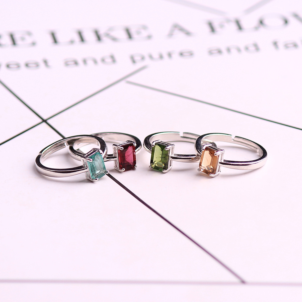 

925 female silver trending simple rings zircon stone wedding piece ring