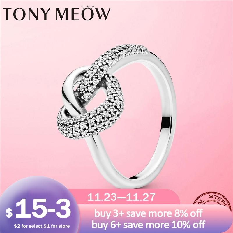 Bamoer .925 Sterling Silver Anillo de Dedo Amor Corazón para Mujeres joyería Europea