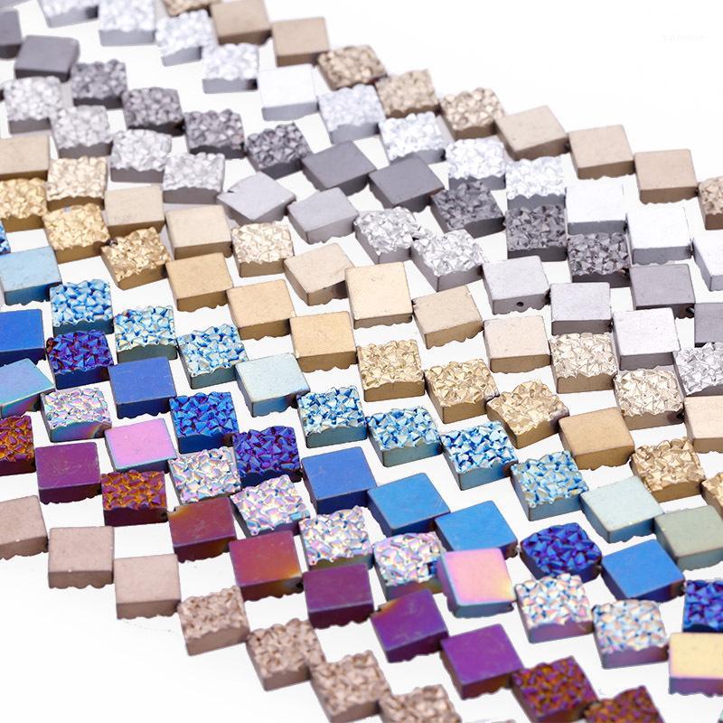 

Natural Stone 14*10*4mm Hematite Colorful Plating Square Loose Beads Jewelry Making DIY Necklace Bracelet Earrings Accessories1