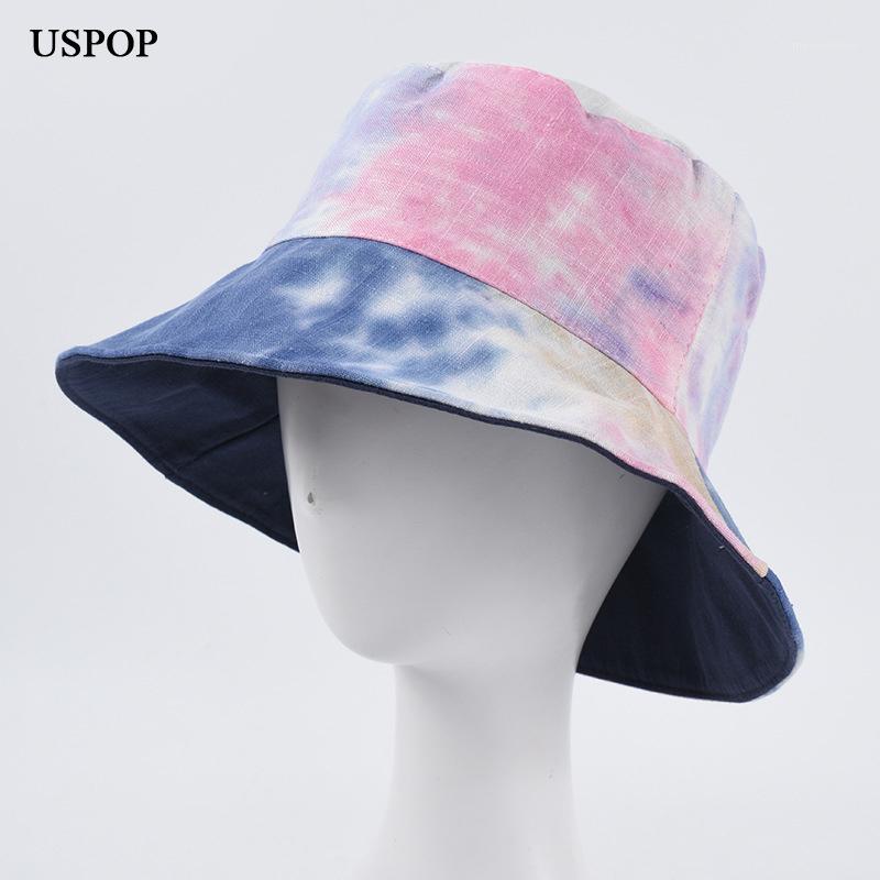 

USPOP hat women bucket hats dye bucket hats summer cotton wide brim sun1, Black