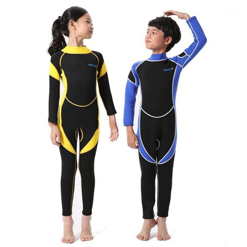 

Kids Swimwears 2.5MM Neoprene Wetsuits Boys Girls Long Sleeve Diving Suits Children Surfing Snorkel One-Piece Warm Swimsuits1