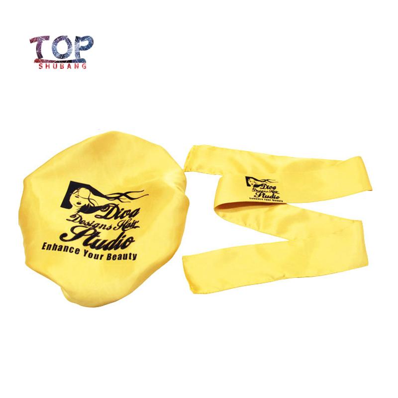

Custom Logo Hair Care Golden Bonnet/Scarf Silk Hair Tie Band Custom Available Frontal Wraps