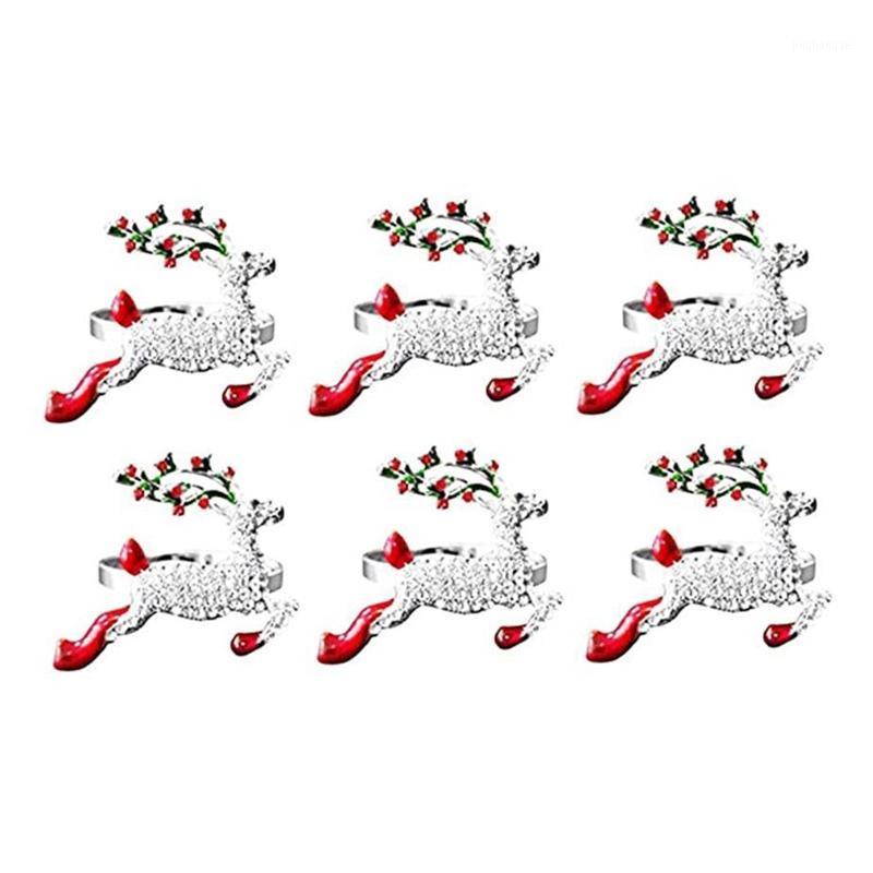 

Silver Christmas Xmas Reindeer Napkin Rings,6 PCS Serviette Buckles Holder for Thanksgiving,Christmas Dinner Parties1
