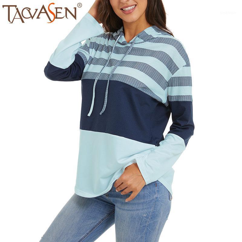 

TACVASEN Women's Long Sleeve Striped Color Block Hoodies Casual Loose Patchwork Knit Pullover Hooded Sweatshirts Women's Hoodies1, Tj528lr