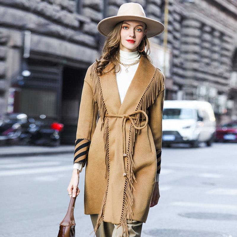 

Fashion Genuine Wool Blends Cashmere Winter Coat Women Elegant Korean Slim Female Jacket Women' Clothing Casacos Zjt1442, Black