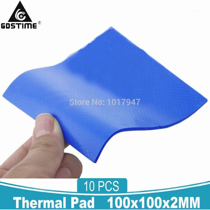 

10pcs Lot Blue 100x100x2mm GPU SMD DIP IC Silicone Compound Conductive Thermal Pads Pad 2mm1