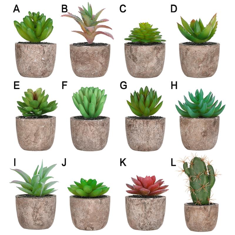 

Artificial Plant with Pot Succulents Fake Cactus Alow Bonsai Home Garden Decoration Fake Succulent Bonsai Artificial Plant, 11