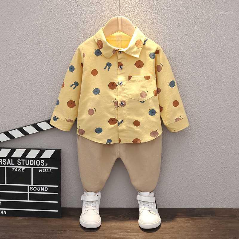 

Spring Autumn Children Casual Clothes Baby Boys Girls Print Shirt Pants 2Pcs/sets Kids Infant Clothing Toddler Fashion Tracksuit1, Beige