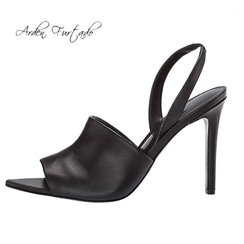 

Arden Furtado Summer Fashion Women's Shoes Sexy Elegant Leather Sandals buckle strap Stilettos Heels Party Shoes big size 44 451, Black