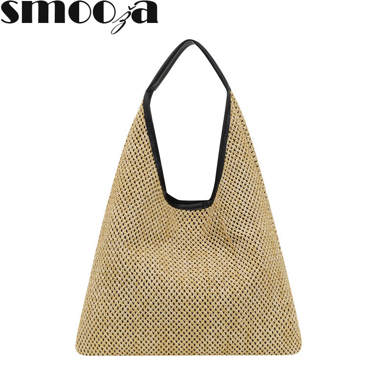 

HBP SMOOZA Beach Rattan Bag Women New Elegant Straw Bag Bolsos Mujer De Marca Famosa Bolso Paja Bolso Playa Designer Luxury Handbags, Brown