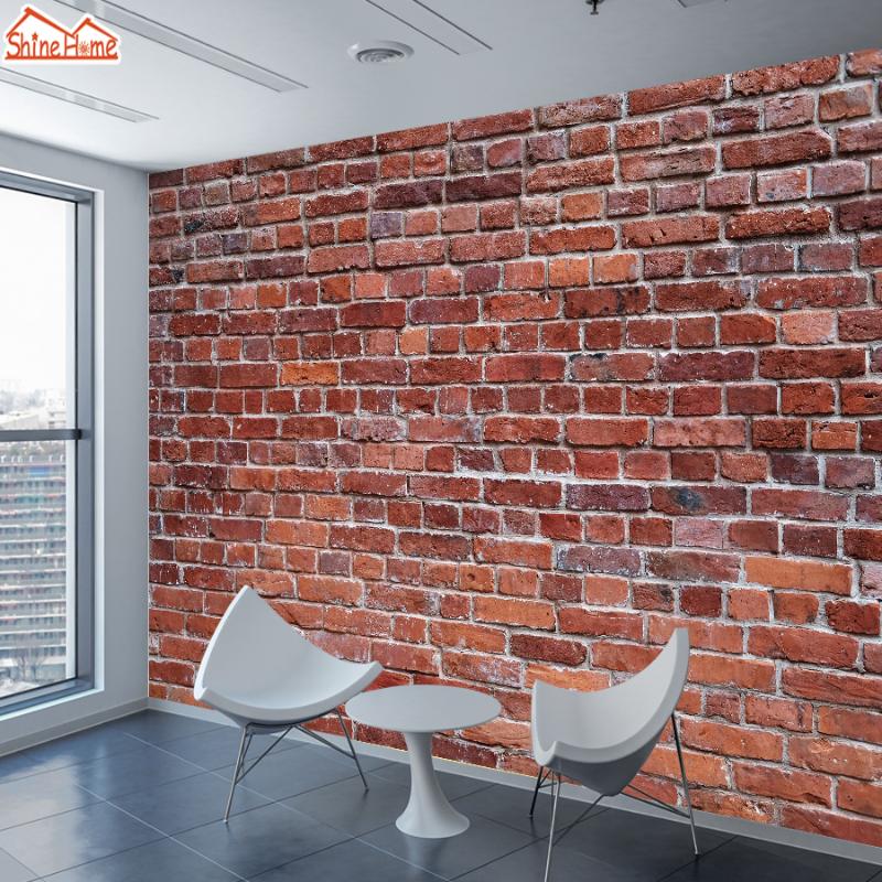 

Red Brick 3d Wallpaper Mural Wallpapers for Living Room Cafe Store Wall Paper Papers Home Decor Self Adhesive Walls Murals Rolls, Peel stick material