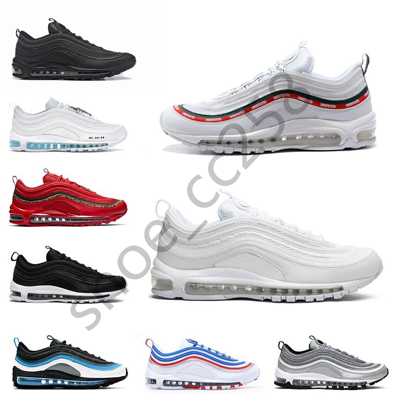 

Mens 97 running shoes triple black white 97s reflective bred game royal men women sports sneakers, Gift