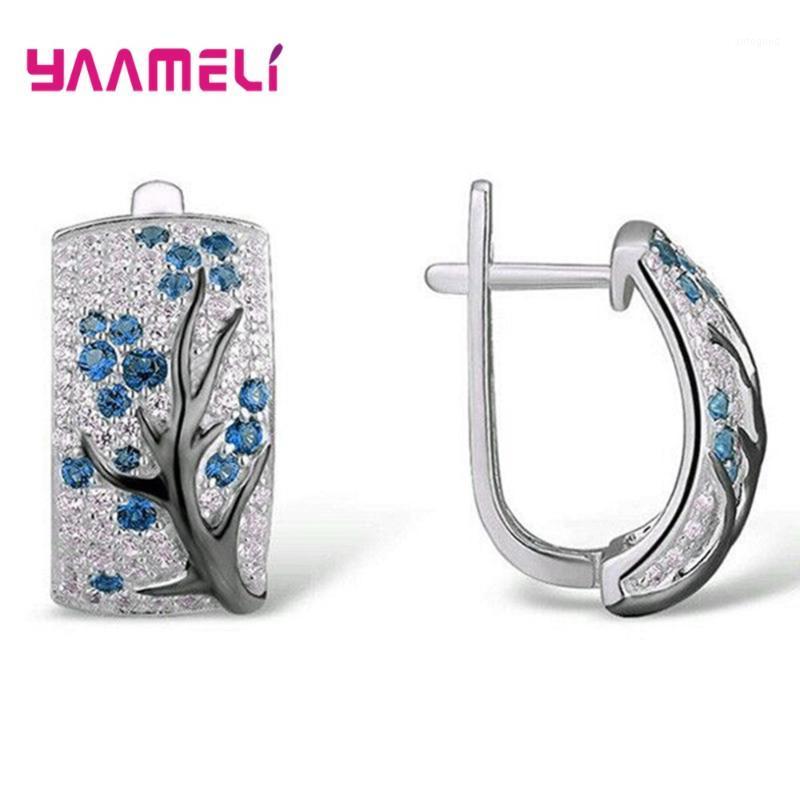 

Hoop & Huggie Trendy 925 Sterling Silver Earrings Cubic Zirconia Tree Branch Jewelry For Women Fashion Bridal Wedding Accessories1