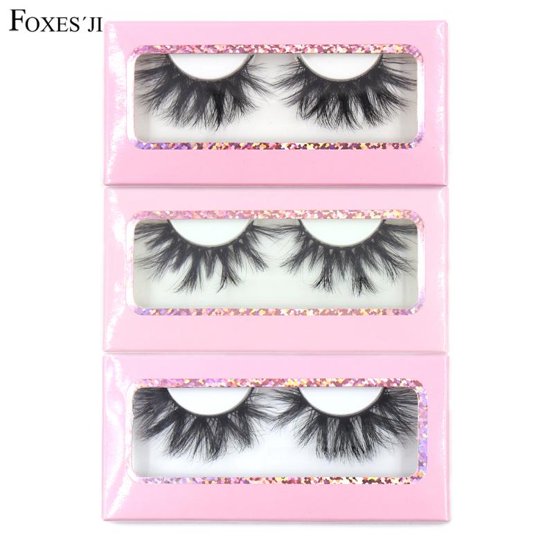 

FOXESJI Makeup False Eyelashes Mink Lashes High Volume Reusable Crisscross Thick Fluffy 5D Mink Eyelashes Dramatic Eye Lashes