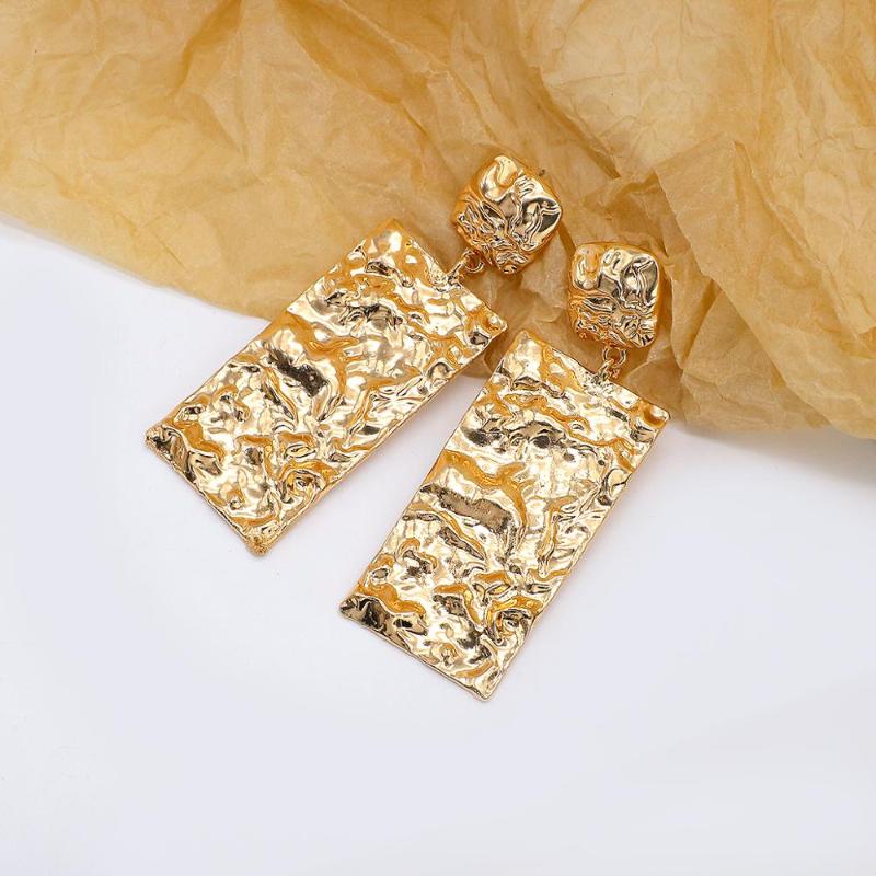 

Flashbuy New Geometric Metal Drop Earrings Personality Rectangle Statement Earrings for Women Fashion Jewelry Pendientes INS