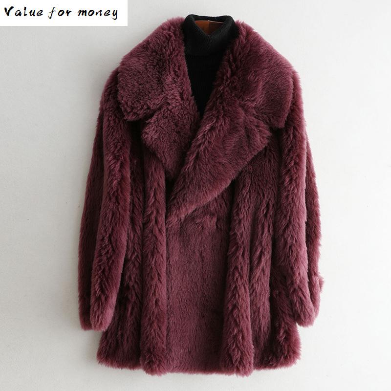 

Fur Real Coat Autumn Winter Coat Female 100% Wool Jacket Women Clothes 2021 Korean Vintage Sheep Shearling Fur Tops ZT4130, Beige