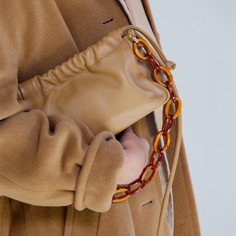 

Casual fashion women bag handbag crossbody Baguette shoulder bags chain String pouch lady designer, Beige