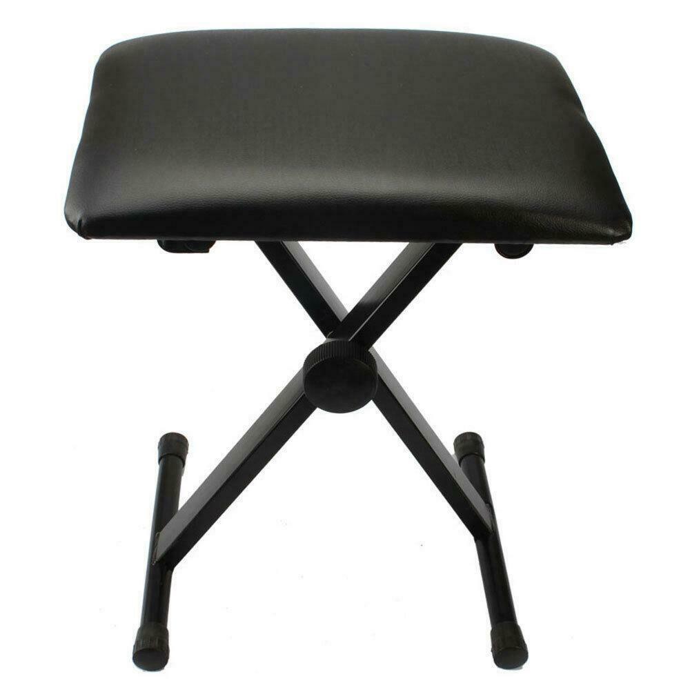 

Piano Bench Adjustable Piano Keyboard Chair Padded Seat Rubber Feet Steel Stoo