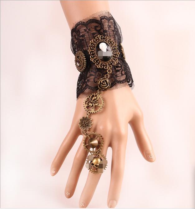 

New European and American style handmade jewelry pirate steam machine series retro bracelet lace jewelry 1pcs