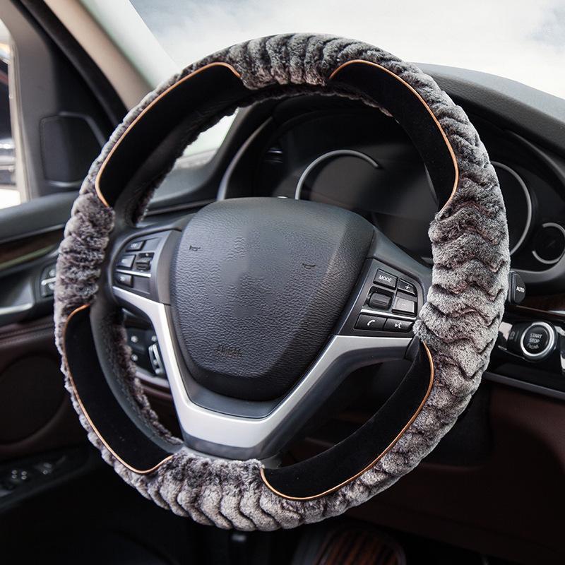 

Steering Wheel Covers Plush Cover Winter Handle Anti-skid Warm Car Short Grip Accessories For Kia Lada