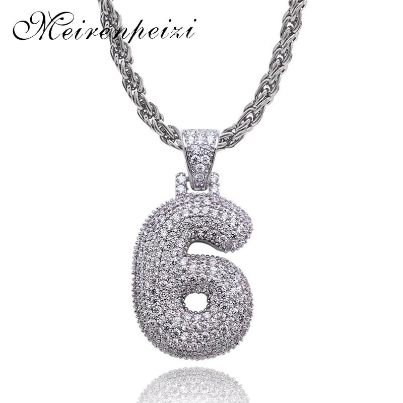 

0-9 micro set zircon pendant hip hop necklace large gold chain European American accessories fashionable