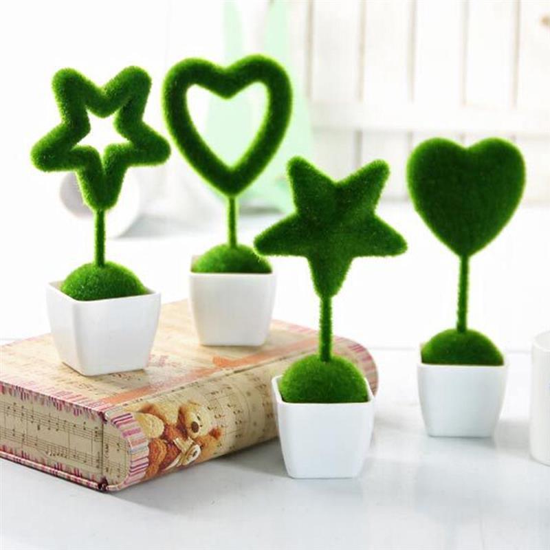 

Home Type 4pcs Artificial Grass Love Heart Star Turf Small Cute Animals Toy Decor Grass Land Reduce The Eye Fatigue Decor Hot