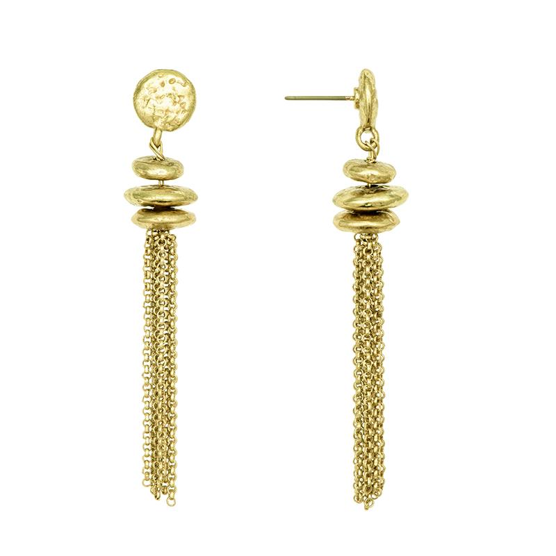 

Jaeeyin 2020 Burnish Brass Ox Gold Color Vintage Unusual Bohemia Baroque Coin Tassel Pendant Earring Gift Girl Friend Women