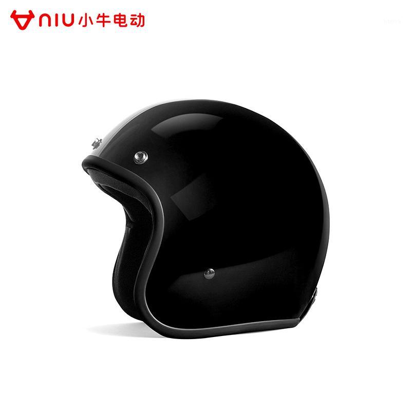 

Niu Scooter Original Helmet 3/4 Open Retro Style1, Black with windshiel