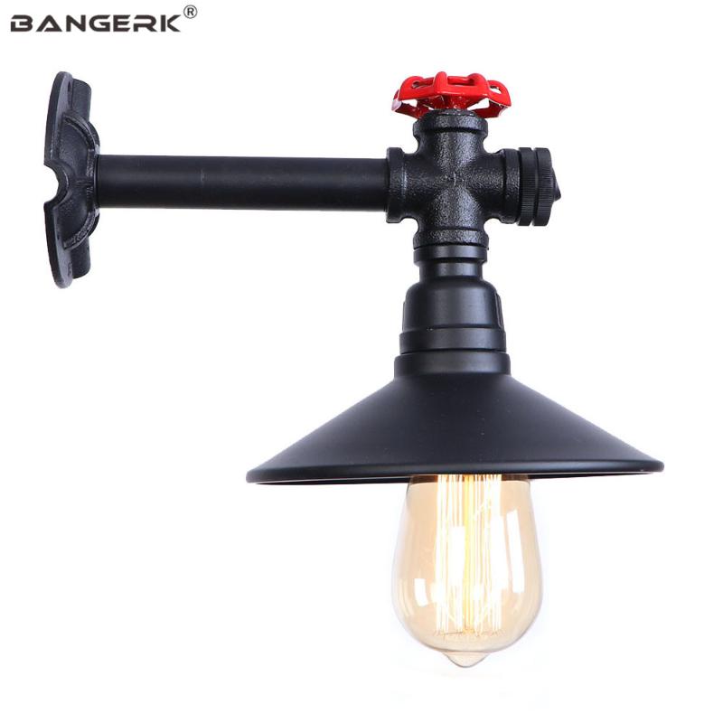 

Simple Black Iron LED Wall Light Vintage Industrial Water Pipe Wall Lamp Loft Decor Edison Sconces Aisle Bedside Home Lighting