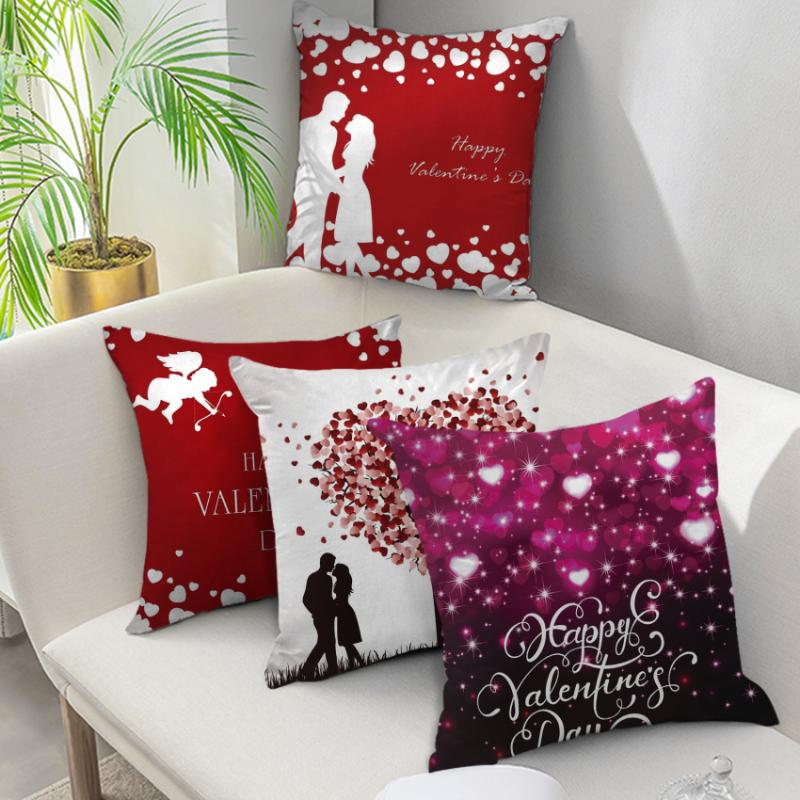

Nanacoba Cushion Cover Valentine's Day Glitter Heart Throw Pillowcase Decorative Pink Throw Pillow Case for Sofa Home Decor, Pcfs021106drs