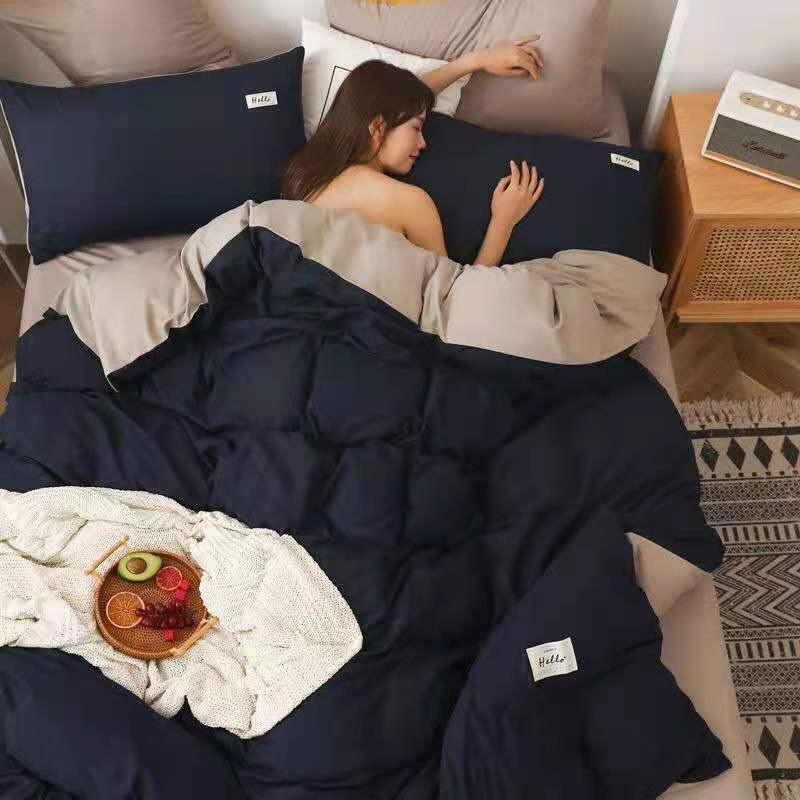 

Luxury Solid Bed Linen Cotton Set Ranforce Bedding Set /Full/Queen/King Size 3/4/pcs Bed Sheet Duvet Cover, Style4