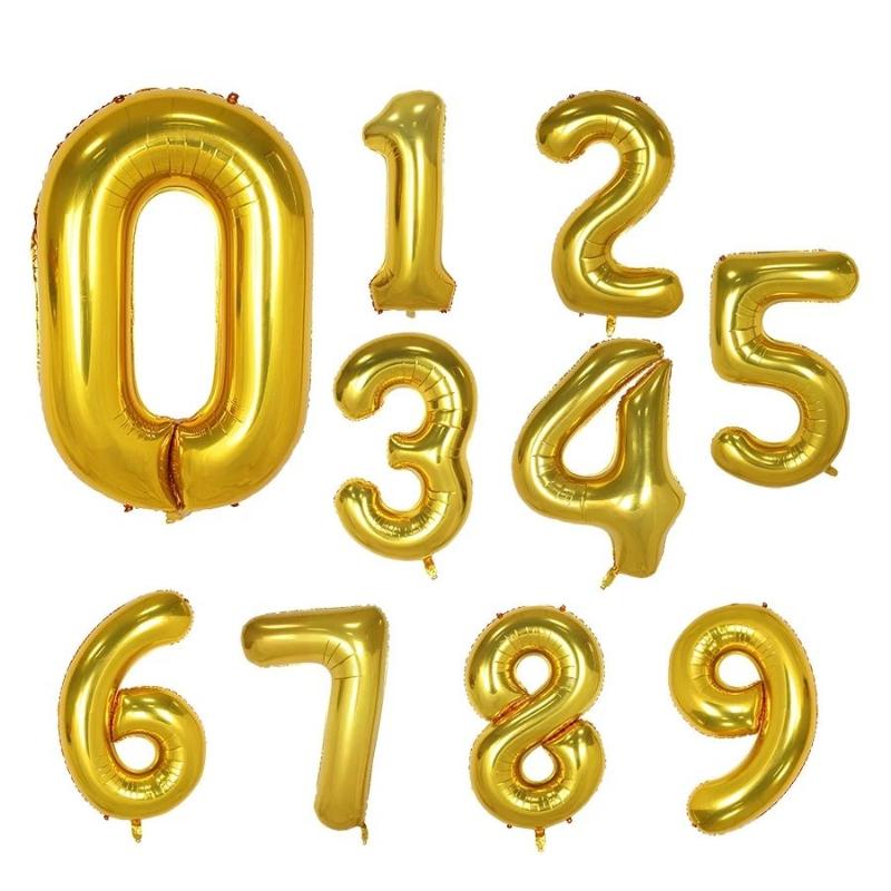 

40 inch 0123456789 Gold Pink Digit Helium Balloon Foil Number Balloons Birthday Party Decoration Adult Kids Giant Mylar Balon