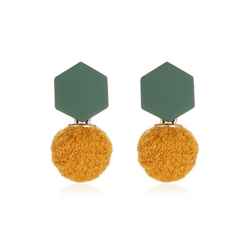 

Stud DoreenBeads Vintage Acrylic Hexagonal Ball Pom Earrings For Women Winter Party Club Holiday Statement Jewelry Gifts